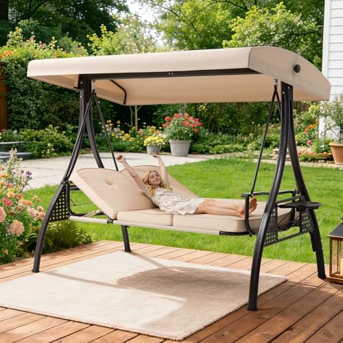 3 Seat Outdoor Porch Patio Swing - Image 2