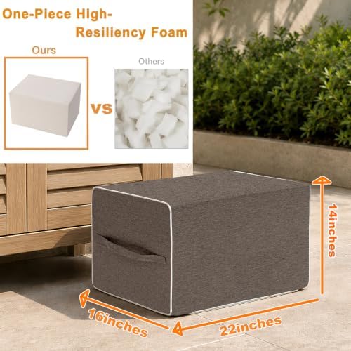Outdoor Ottomans for Patio Pouf Waterproof Fade-Resistant Ottoman Foot Rest for - Image 2
