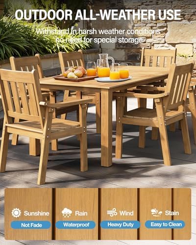 YEFU 5-Piece Patio Table Set, All-Weather HIPS, Metal Aluminum Frame - Image 3