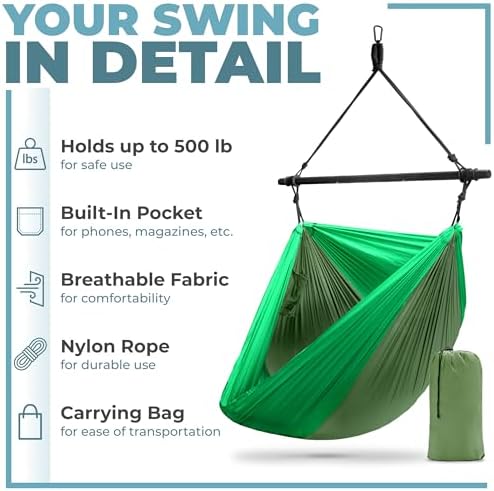Sorbus Sensory Swing, Hammock Swing, Outdoor Hanging Pod Chair - Image 7