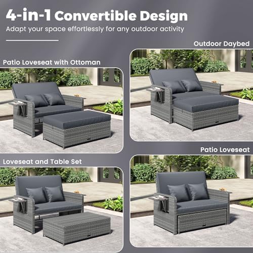 HAPPYGRILL Patio Rattan Wicker Daybed - Image 4