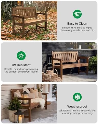 YEFU Outdoor Bench, Garden Bench, All-Weather - Image 5