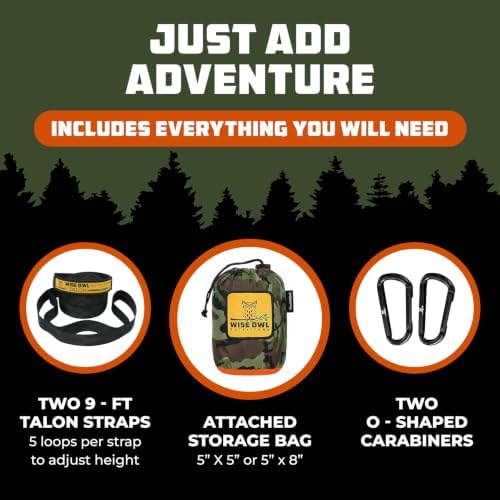 Wise Owl Outfitters Camping Hammock – 400lbs Portable Hammock - Image 4