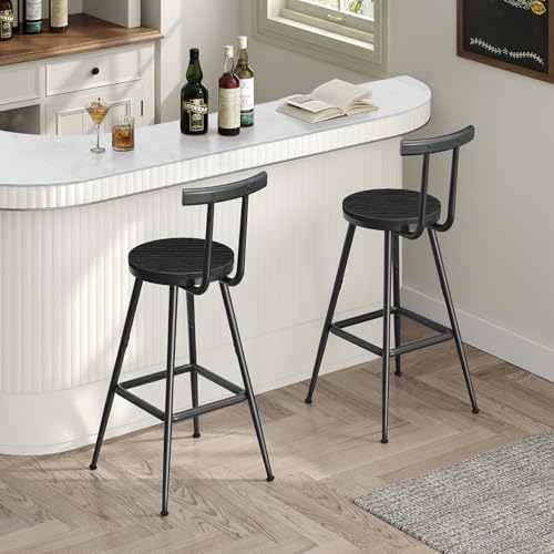 MAHANCRIS Bar Stools, Metal Frame, Adjustable Feet, Easy Assembly, - Image 2