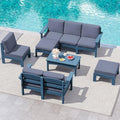 SERWALL 9 Pieces Patio Conversation Set, Outdoor Sectional Sofas by SERWALL