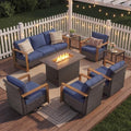 Patio Furniture Set with Swivel Rocking Chair 42-inch Fire Pit Table by Pugire