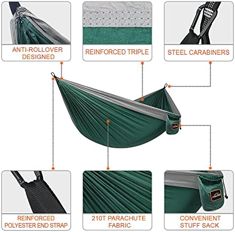 AnorTrek Camping Hammock, Super Lightweight Portable Parachute Hammock - Image 2