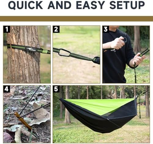 Camping Hammock with Mosquito Net, Sunshade and Ridge Rope, 2 Person - Image 6