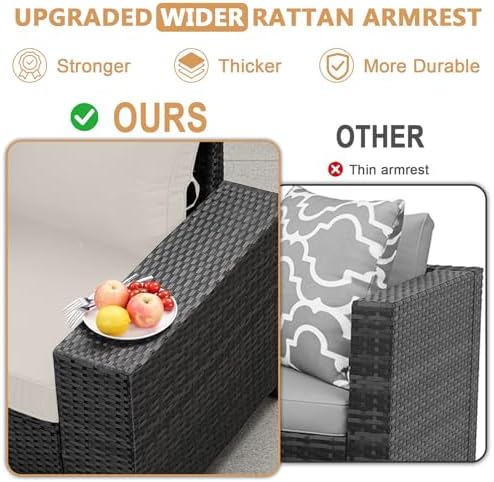 6 Pieces Patio Furniture Set, Outdoor Sofa - Image 4