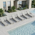Outdoor HDPE Chaise Lounge Chairs Set of 6, Textilene Pool Loungers by PatioKingdom