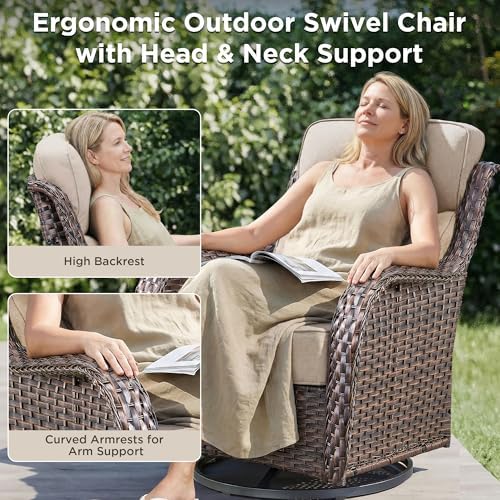 Luxury 5 Pieces Patio Furniture Set-Outdoor Swivel Rocker Patio Chairs - Image 4