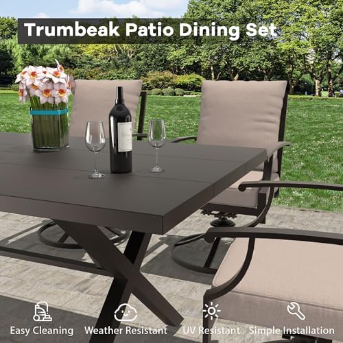 7-Piece Patio Dining Set Outdoor Conversation Set, Metal Outdoor Furniture Set - Image 5