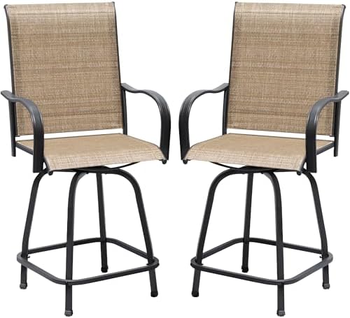 Devoko Patio Bar Stools Set of 2 All-Weather Outdoor Patio Furniture Set by DEVOKO