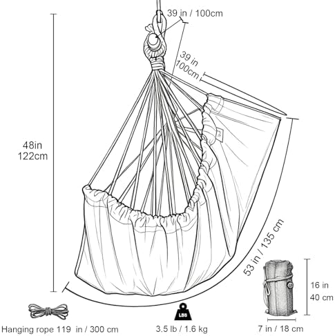 Large Hammock Swing Chair, 39.4 x 53.1in - Image 2