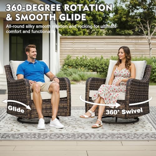 Patio Furniture Set with Swivel Rocking Chairs, 10 Pieces Patio Conversation Set - Image 4