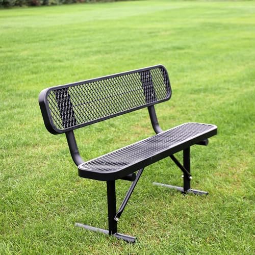 4 Feet Heavy Duty Metal Park Bench - Image 2