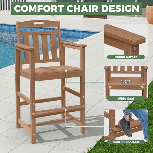 HDPE Outdoor Patio Bistro Square High Top Table, Bar Height - Image 6