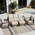 Outdoor Patio Chairs, 5 Pieces Wicker Rattan Furniture Set, 2 Patio Chairs by Joyside