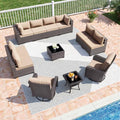 12 Pieces Outdoor Patio Furniture Set, Outdoor Sectional Furniture All Weather by RTDTD