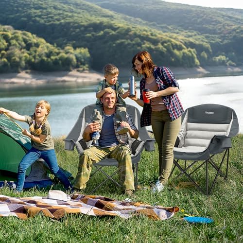 Oversized Padded Camping Chair, Portable Folding Camping Chairs - Image 2