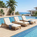 Outdoor Chaise Lounge Chair Set of 3, Patio Chaise Lounge Recliner by OwnMidcenzarQuality