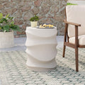 COSIEST Outdoor Side Table, Concrete Finished Side Table by COSIEST