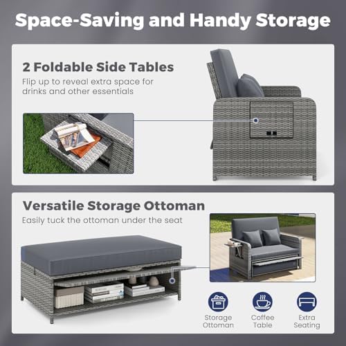 HAPPYGRILL Patio Rattan Wicker Daybed - Image 7