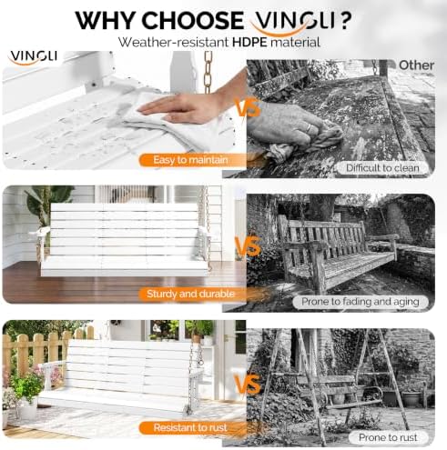 VINGLI 5 FT HDPE Porch Swing Outdoor - Image 6