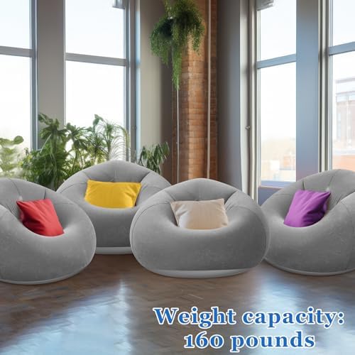 Realspring Inflatable Bean Bag Chairs, Dark Gray - Image 4