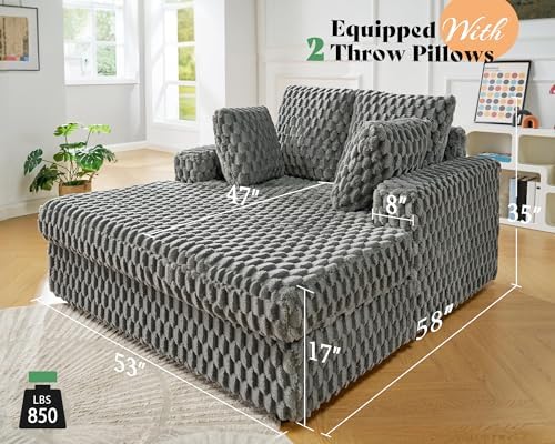 Jocisland 58 Inch Oversized Chaise Lounge, Plush Sofa Bed - Image 2