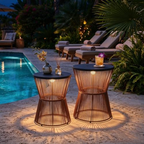 Farmhouse Solar Outdoor Side Table - Image 7