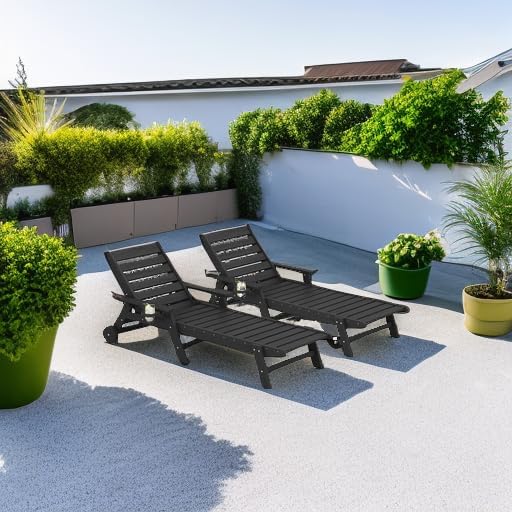 SERWALL HDPE Outdoor Chaise Lounge Set of 2 - Image 2