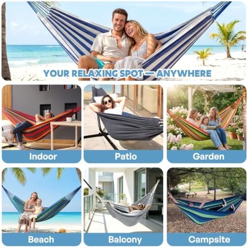ANYOO Cotton Camping Hammock Portable - Image 6