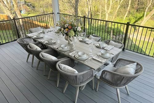 PURPLE LEAF 11 Pieces Dining Set Rectangular Table and Chair - Image 2