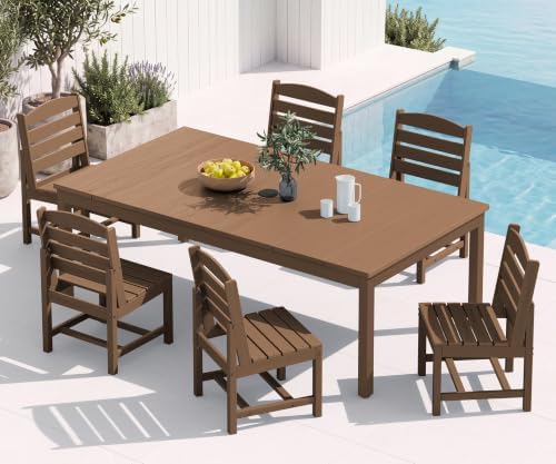 SERWALL Outdoor Dining Set, 7 Piece Armless Dining Set by SERWALL
