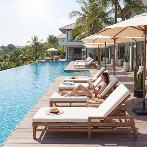 Outdoor Chaise Lounge Chair Set of 3, Patio Chaise Lounge Recliner - Image 5