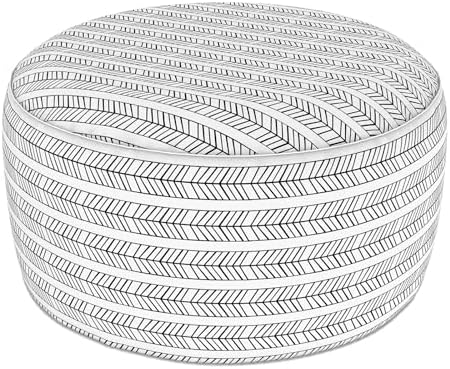 LVTXIII Indoor/Outdoor Large Inflatable Ottoman Pouf D31 x H14 Inch, Round by LVTXIII