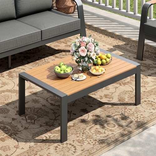 Garvee Outdoor Coffee Table, All-Weather Aluminum Patio Table, Rectangle by Garvee