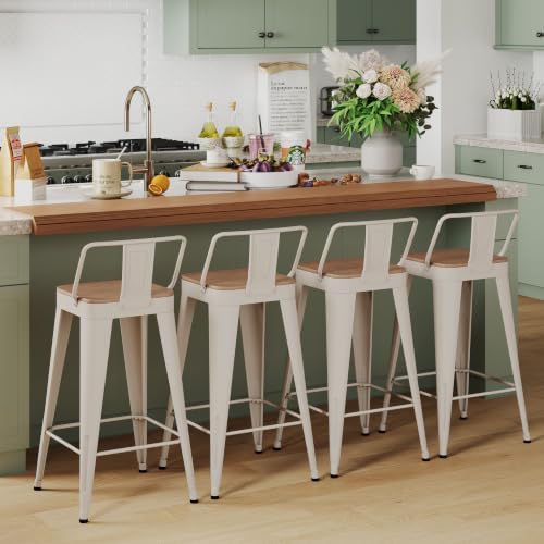 HAOBO Home 26" Metal Bar Stools Counter Height Stool Set of 4 - Image 3