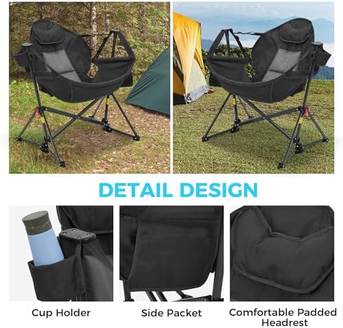 Hammock Camping Chair, Foldable Portable Rocking Chairs - Image 4