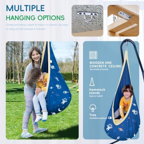 OUTREE Kids Pod Swing Seat, Cotton Sensory Swing - Image 2