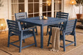 HDPE Outdoor Dining Set for 4, Square Table & Chairs Set by PatioKingdom