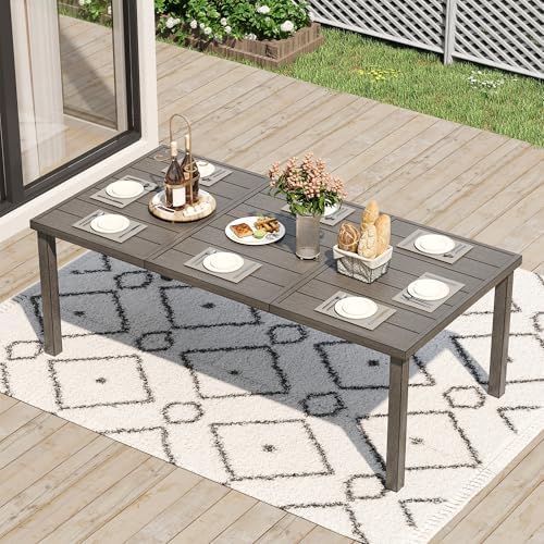 Outdoor Dining Table for 8, Large 80.3" Rectangular Aluminum Patio Tabletop - Image 6