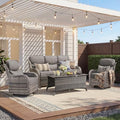 Luxury 4 Pieces Patio Furniture Set-Outdoor Swivel Rocker Patio Chairs by JelwalyPatioFurnitureSet