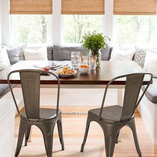 Furmax Metal Dining Chairs Set of 4, - Image 5