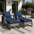 Outdoor Patio Chairs, 4 Pieces Wicker Rattan Furniture Set, 2 Patio Chairs and by Joyside