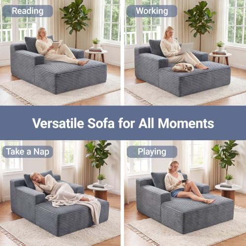 Claiks 63" Chaise Lounge Chair, Cloud Boneless Sofa - Image 7