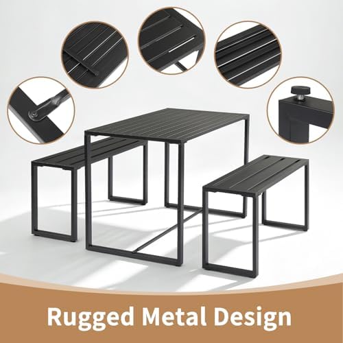 42" Outdoor Metal Patio Dining Set - Image 6