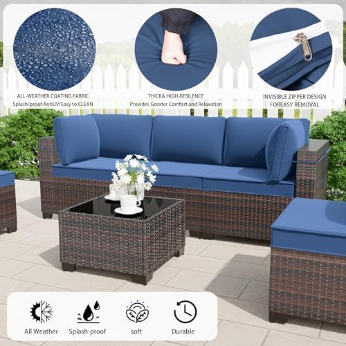 13 Pieces Outdoor Patio Furniture Set, Outdoor Sectional Furniture - Image 4