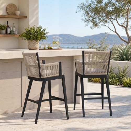 PURPLE LEAF Counter Height Bar Stools Set of 2 by Unknown
